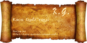 Kacs Gyöngyi névjegykártya